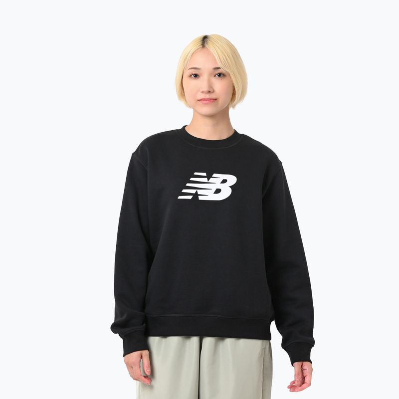Tricou New Balance Sport Fleece Logo Crew pentru femei negru