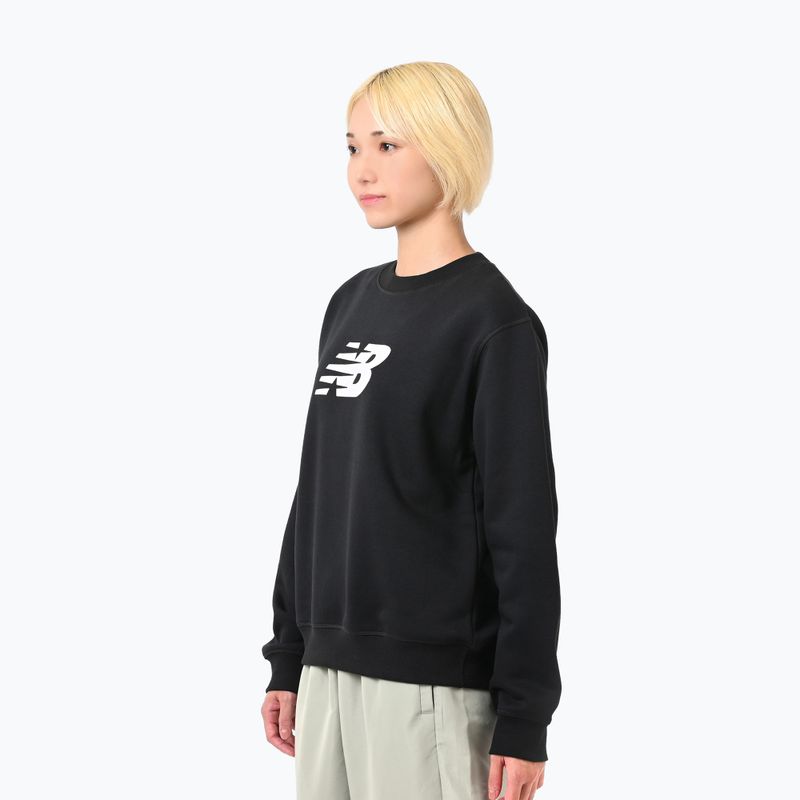 Tricou New Balance Sport Fleece Logo Crew pentru femei negru 3