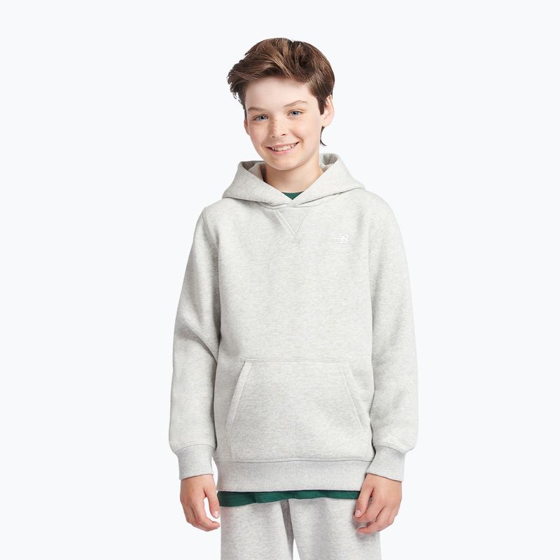 Bluză pentru copii New Balance Brush Back Small Logo Hoodie ash heather
