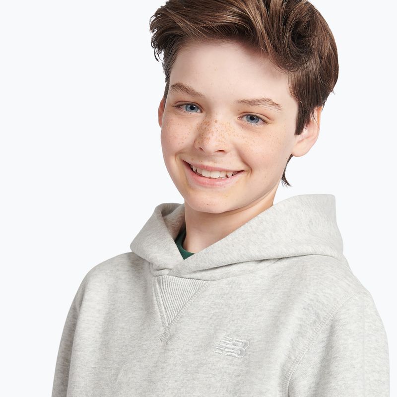 Bluză pentru copii New Balance Brush Back Small Logo Hoodie ash heather 5