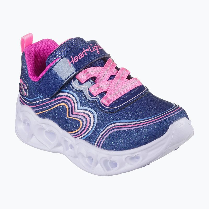 Încălțăminte pentru copii SKECHERS Heart Lights Retro Hearts navy leather/multi trim 9