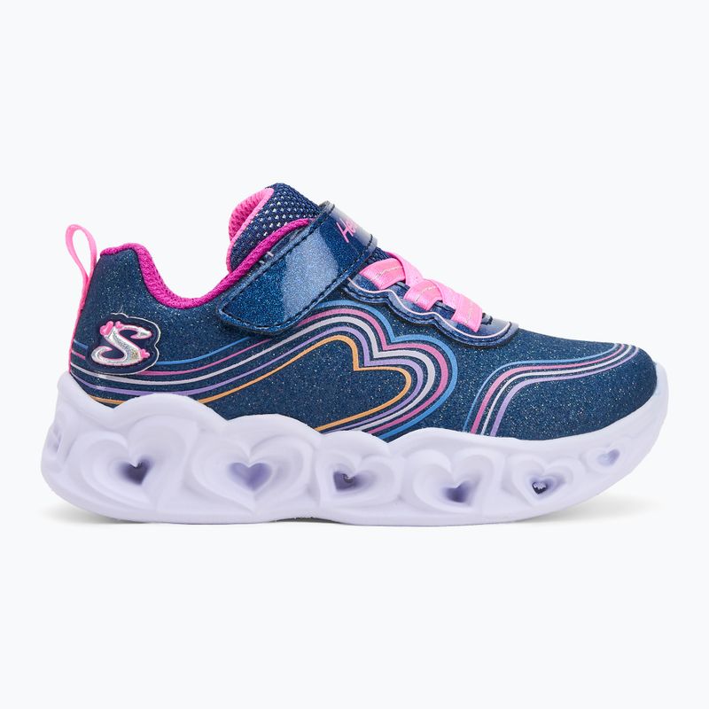 Încălțăminte pentru copii SKECHERS Heart Lights Retro Hearts navy leather/multi trim 2