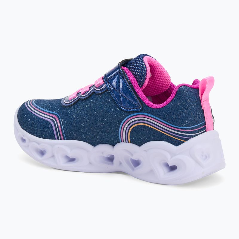 Încălțăminte pentru copii SKECHERS Heart Lights Retro Hearts navy leather/multi trim 3