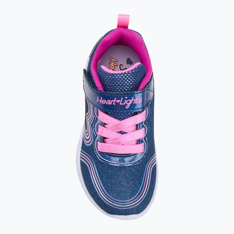 Încălțăminte pentru copii SKECHERS Heart Lights Retro Hearts navy leather/multi trim 5
