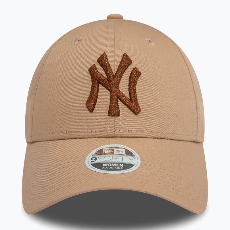 Șapcă pentru femei New Era Metallic 9FORTY New York Yankees beige 3