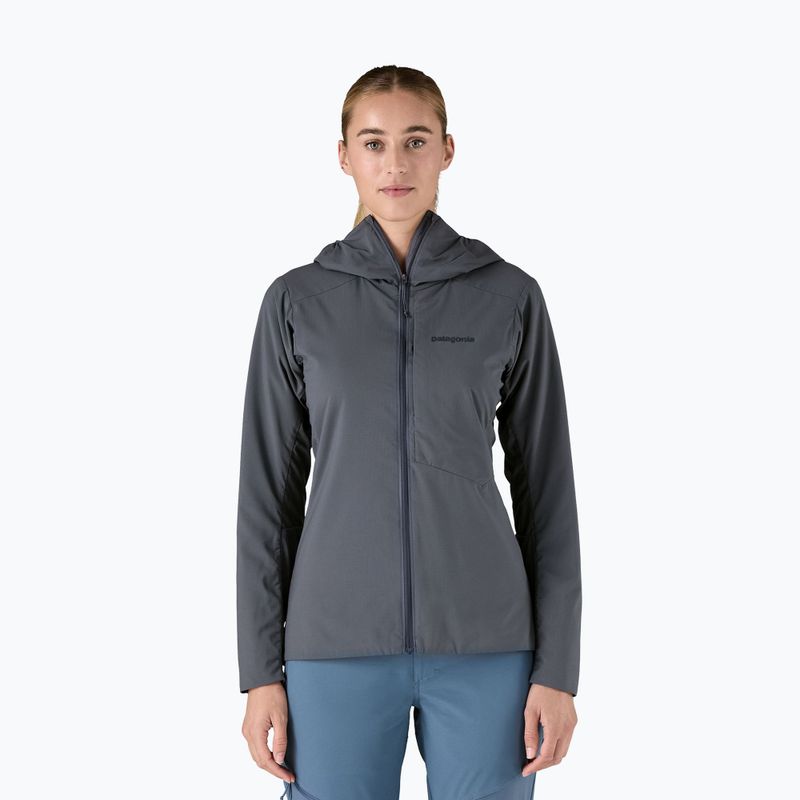 Jachetă hibrid pentru femei Patagonia Nano-Air Ultralight cu fermoar complet și glugă, culoarea albastru închis