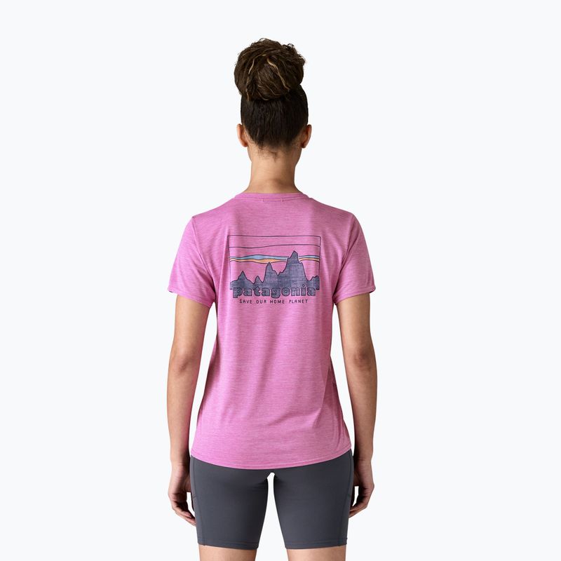 Tricou pentru femei Patagonia Cap Cool Daily Graphic Shirt '73 skyline / brisk purple x-dye 3
