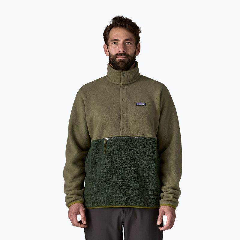 Bluză de trekking pentru bărbați Patagonia Retro Pile 1 / 2 Snap P / O old growth green