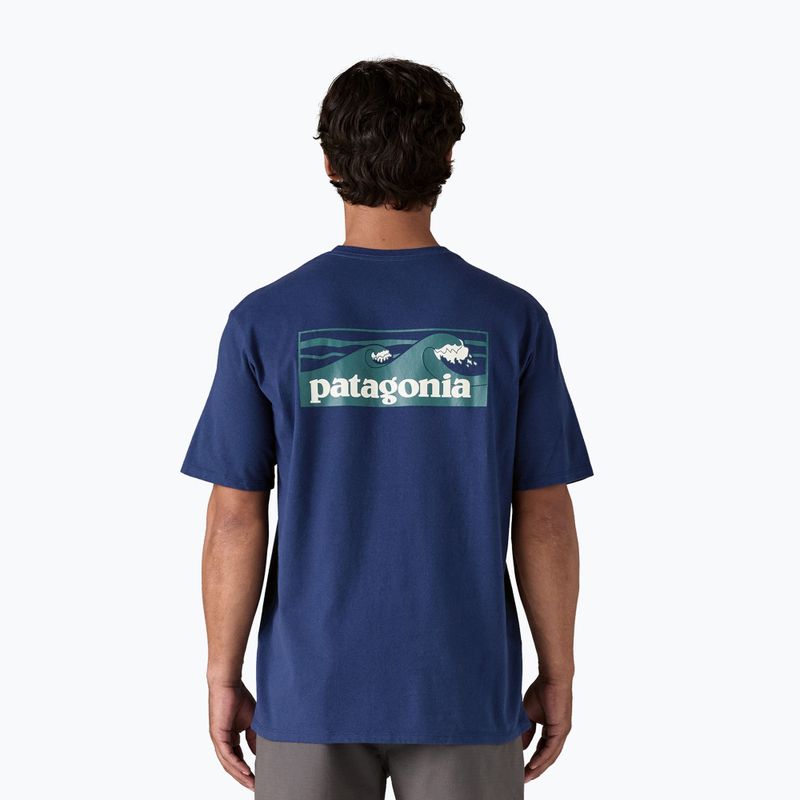 Tricou pentru bărbați Patagonia Boardshort Logo Pocket Responsibili clement blue 2