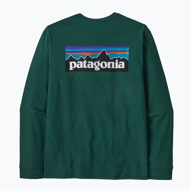 Longsleeve pentru bărbați Patagonia P-6 Logo Responsibili cascade green 2