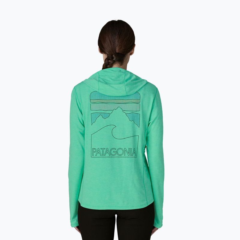 Bluză pentru femei Patagonia Capilene Cool Sun Hoody aqua stone/early teal x-dye 2