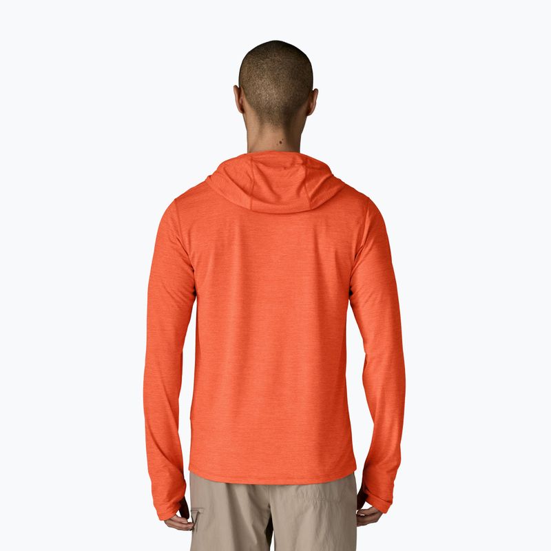 Bluză pentru bărbați Patagonia Capilene Cool Sun Hoody coal orange/light coal orange x-dye 3