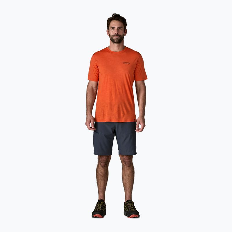 Tricou pentru bărbați Patagonia Cap Cool Merino Blend Graphic Shirt heritage header/coal orange 4