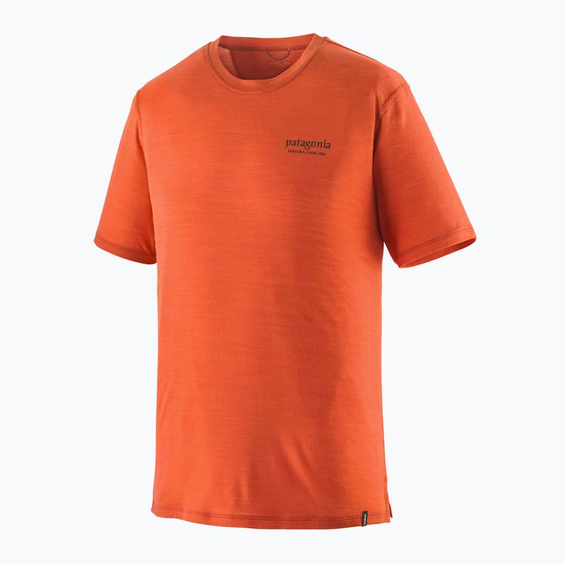 Tricou pentru bărbați Patagonia Cap Cool Merino Blend Graphic Shirt heritage header/coal orange 5