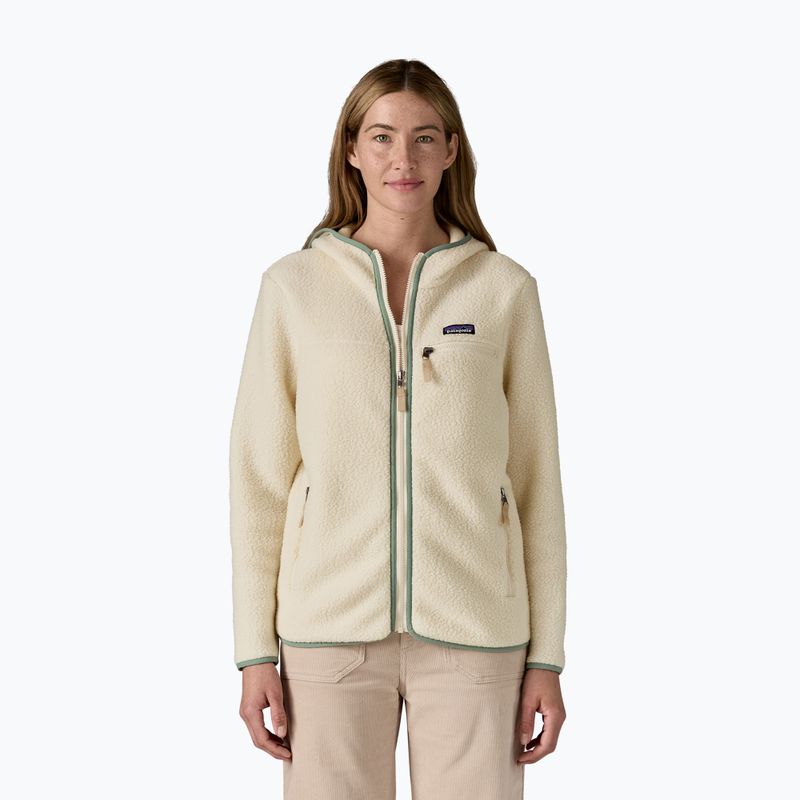 Hanorac pentru femei Patagonia Retro Pile Hoody natural w/ellwood green