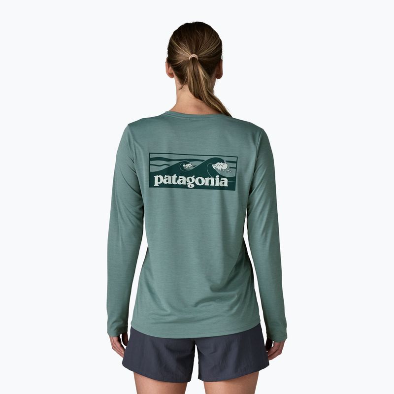 Longsleeve pentru femei Patagonia Capilene Cool Daily Shirt - Boardshort Logo blue sage/light blue sage x-dye 3