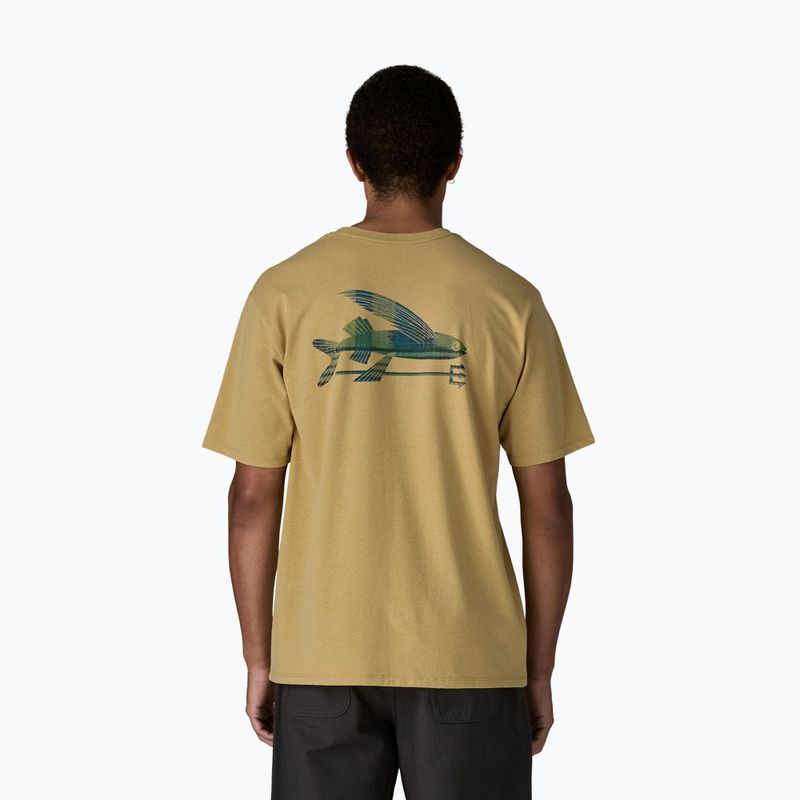 Tricou pentru bărbați Patagonia Flying Fish Responsibili Tee limestone yellow/heritage fitz 3