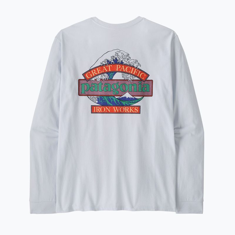 Bluză cu mânecă lungă de trekking pentru bărbați Patagonia Great Waves Responsibili Tee white 2