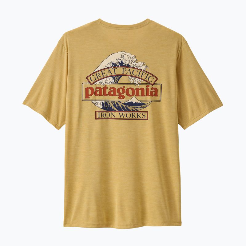 Tricou pentru bărbați Patagonia Cap Cool Daily Great Waves limestone yellow - light limestone yellow x-dye 2