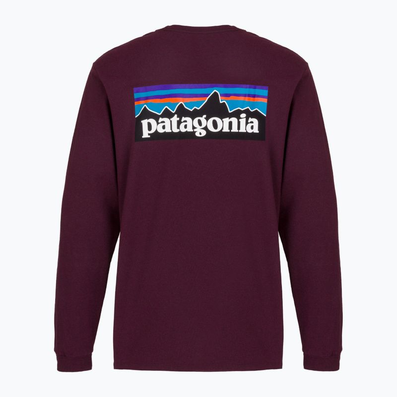 Longsleeve pentru bărbați Patagonia P-6 Logo Responsibili berry fig 2