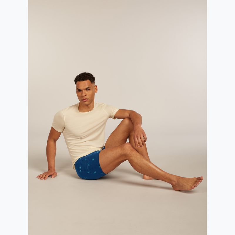 Boxeri termoactivi pentru bărbați icebreaker Anatomica Snow Day atlantis/topaz/aop 8