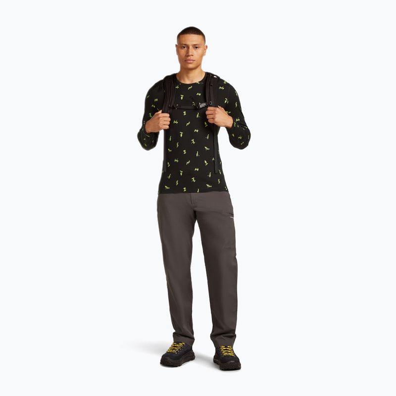 Longsleeve termoactiv pentru bărbați icebreaker Merino 200 Oasis Crewe Snow Day black/peridot/aop 4