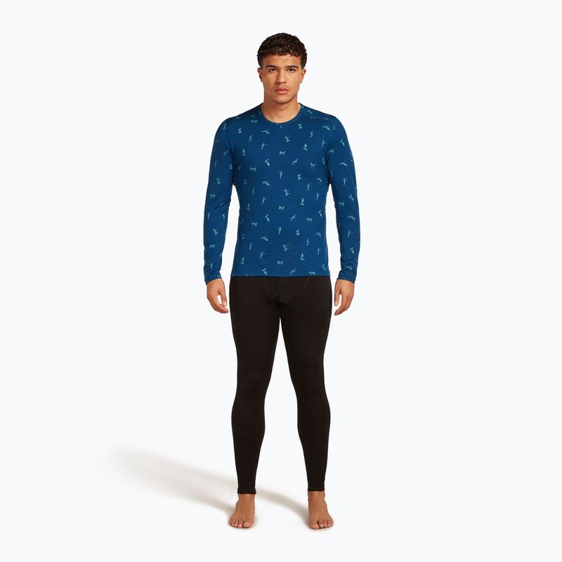 Longsleeve termoactiv pentru bărbați icebreaker Merino 200 Oasis Crewe Snow Day atlantis/topaz/aop 2
