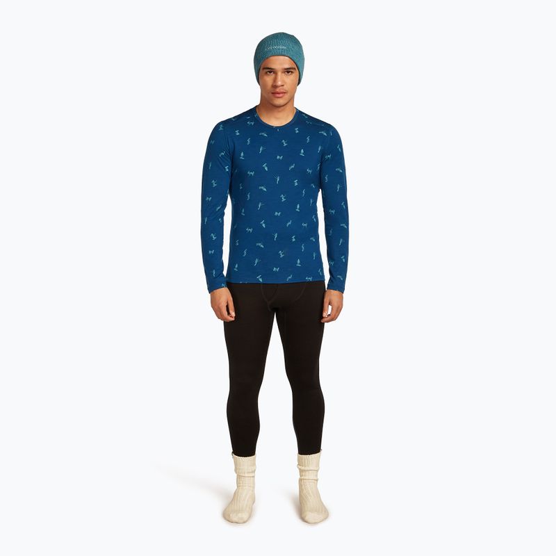 Longsleeve termoactiv pentru bărbați icebreaker Merino 200 Oasis Crewe Snow Day atlantis/topaz/aop 4