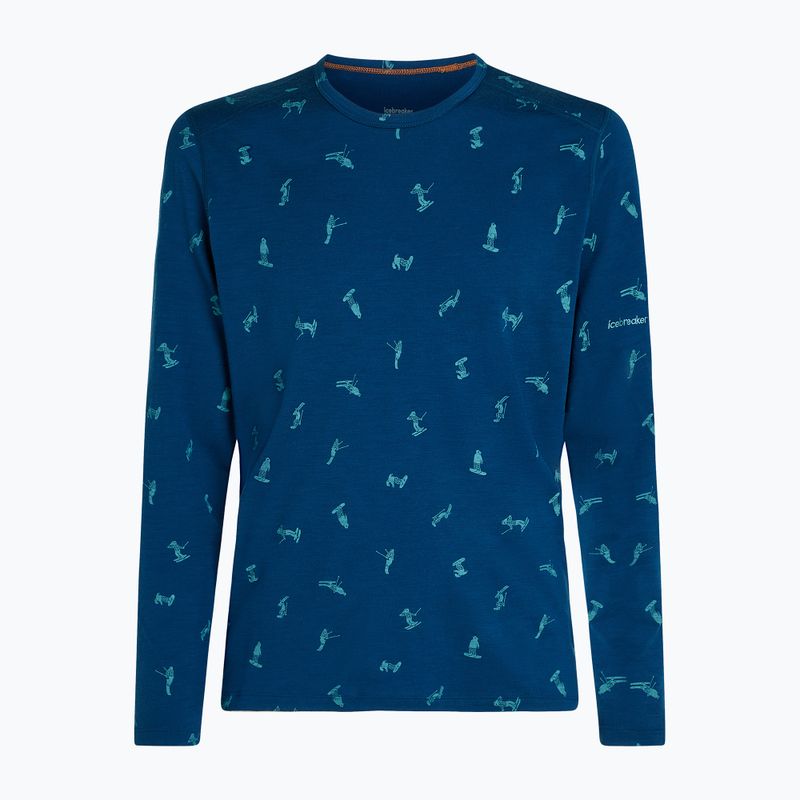 Longsleeve termoactiv pentru bărbați icebreaker Merino 200 Oasis Crewe Snow Day atlantis/topaz/aop 7