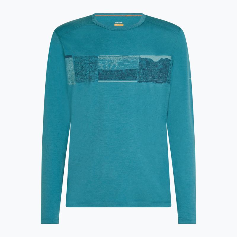 Longsleeve termoactiv pentru bărbați icebreaker Merino 200 Oasis Crewe Elevation Line topaz 7