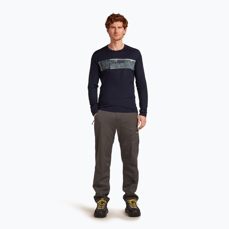 Bluză termică pentru bărbați icebreaker Merino 200 Oasis Crewe Elevation Line midnight navy 2