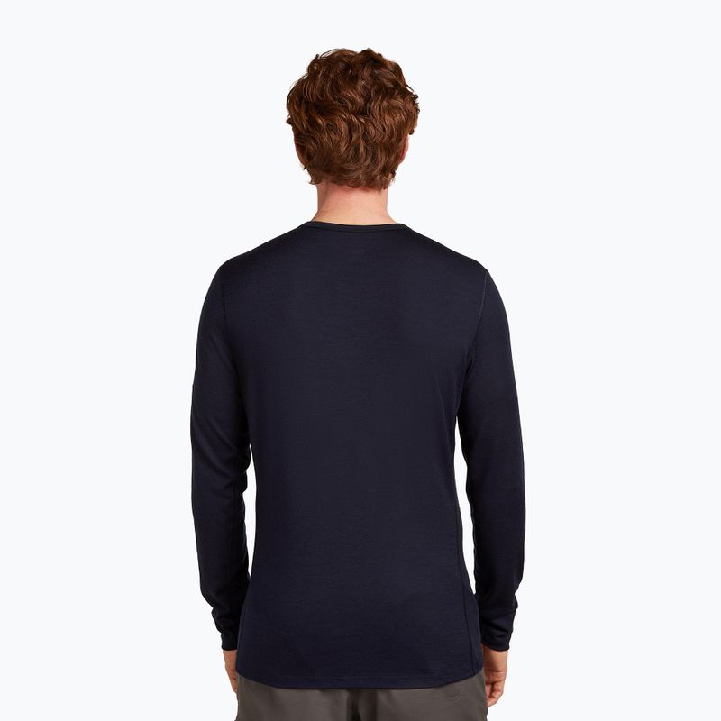 Longsleeve termoactiv pentru bărbați icebreaker Merino 200 Oasis Crewe Elevation Line midnight navy 3