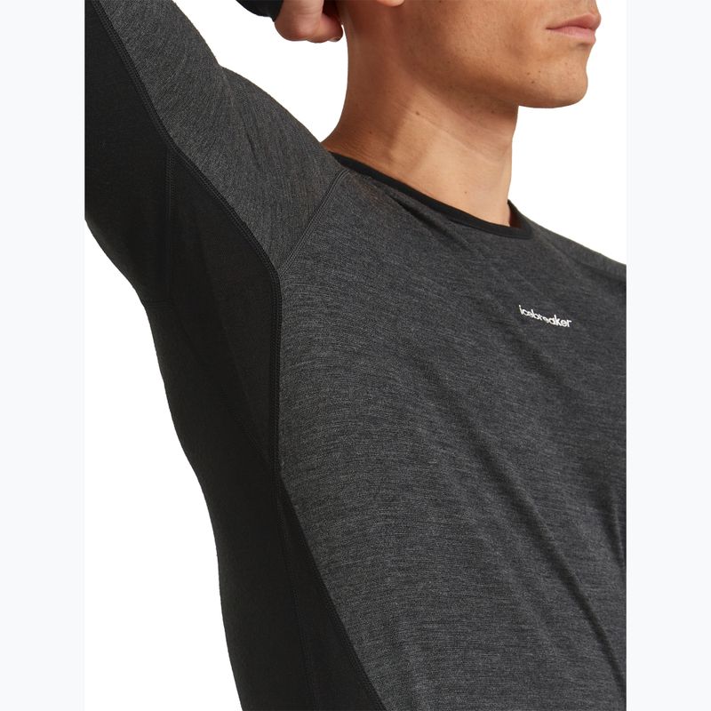 Longsleeve termoactiv pentru bărbați Icebreaker Merino 200 Oasis+ LS Crewe 0JI black/jet heather/undyed/cb 4