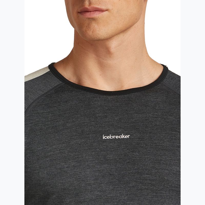 Longsleeve termoactiv pentru bărbați Icebreaker Merino 200 Oasis+ LS Crewe 0JI black/jet heather/undyed/cb 5
