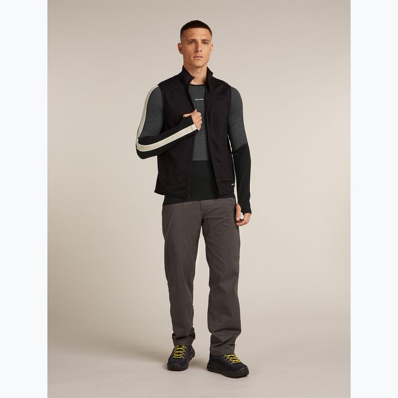 Longsleeve termoactiv pentru bărbați Icebreaker Merino 200 Oasis+ LS Crewe 0JI black/jet heather/undyed/cb 8