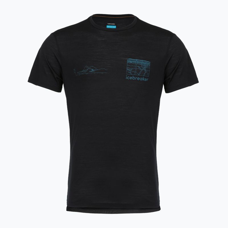 Tricou pentru bărbați icebreaker Merino Blend 125 Cool-Lite Sphere Trail black