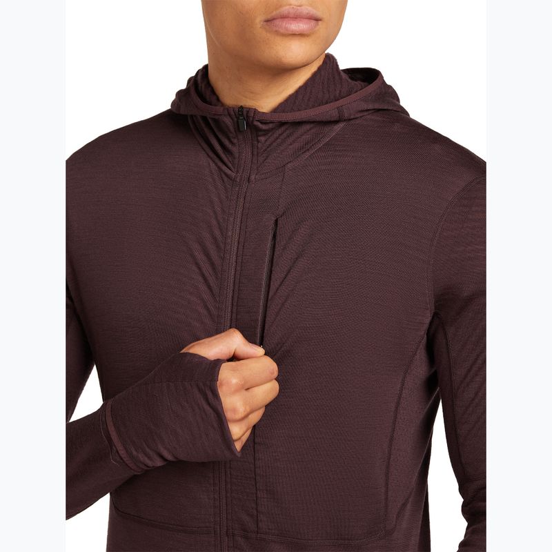 Bluză de trekking pentru bărbați icebreaker Merino 200 RealFleece Descender Zip Hoodie java 7
