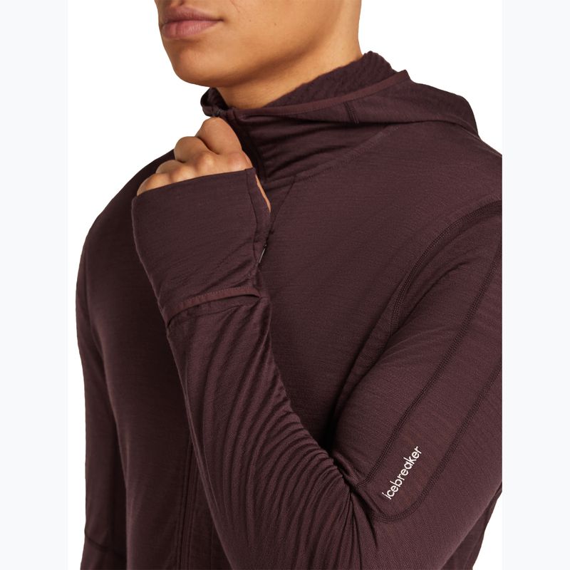 Bluză de trekking pentru bărbați icebreaker Merino 200 RealFleece Descender Zip Hoodie java 8