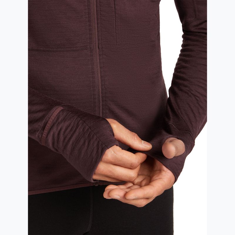 Bluză de trekking pentru bărbați icebreaker Merino 200 RealFleece Descender Zip Hoodie java 9