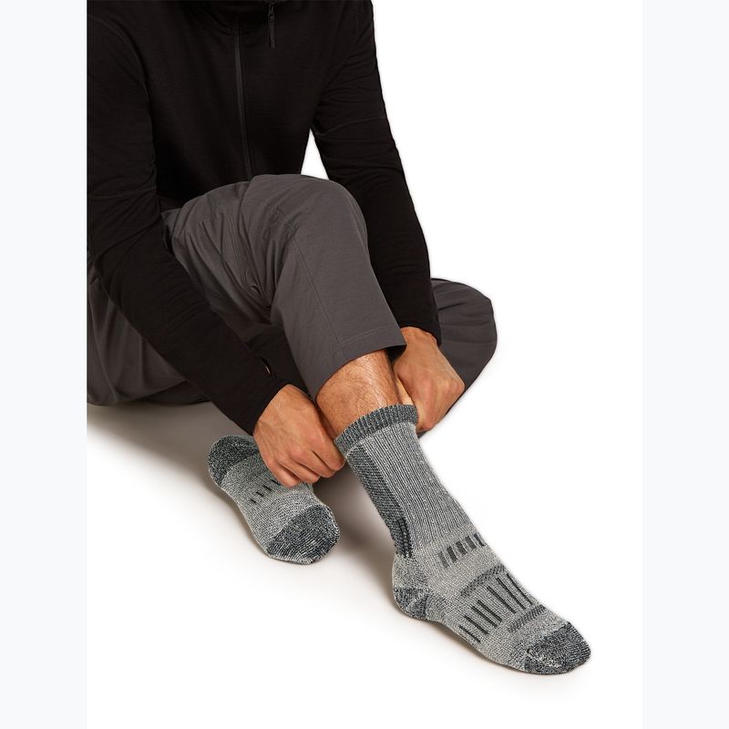 Șosete pentru bărbați icebreaker Merino Hike+ Mountaineer Mid Calf jet heather/black 4