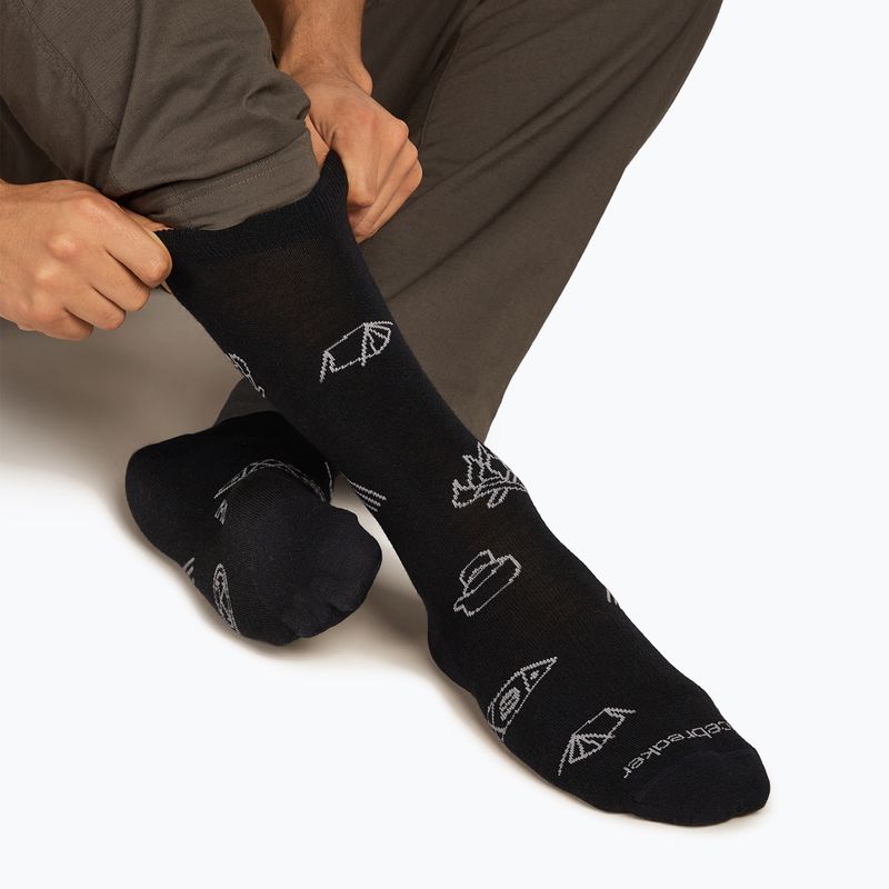 Șosete pentru bărbați icebreaker Merino Ultralight Crew Camp Ess black/alloy 3