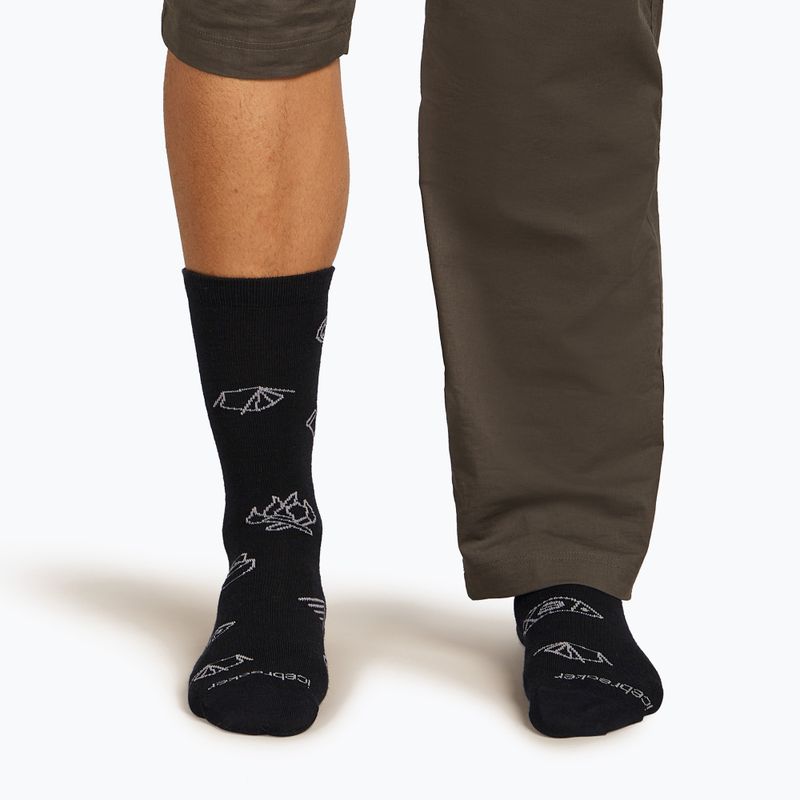 Șosete pentru bărbați icebreaker Merino Ultralight Crew Camp Ess black/alloy 4
