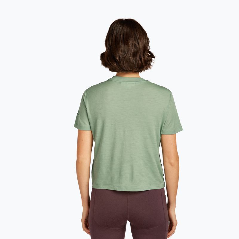 Tricou pentru femei icebreaker Merino 150 Tech Lite Crop The Climb seaglass 3