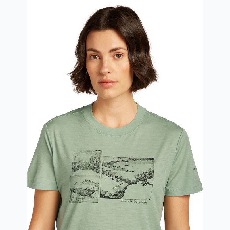 Tricou pentru femei icebreaker Merino 150 Tech Lite Crop The Climb seaglass 5