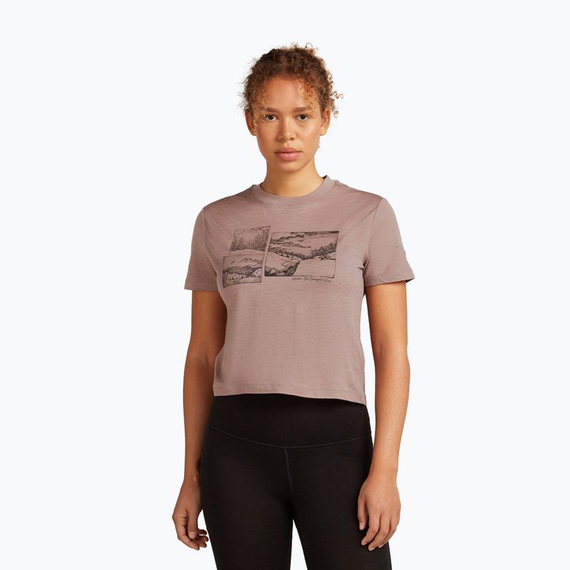 Tricou pentru femei icebreaker Merino 150 Tech Lite Crop The Climb summit