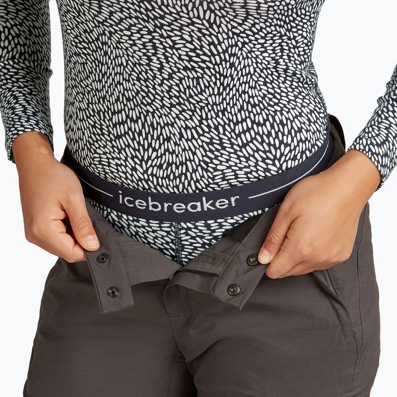Pantaloni termoactivi pentru femei icebreaker Merino 200 Oasis Flock Forms AOP midnight navy/snow 4