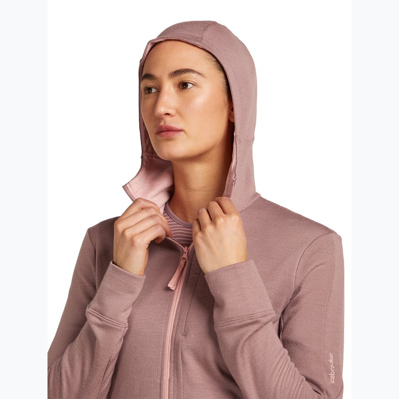 Bluză pentru femei icebreaker Merino 260 Quantum IV Zip Hoodie summit/blush 5