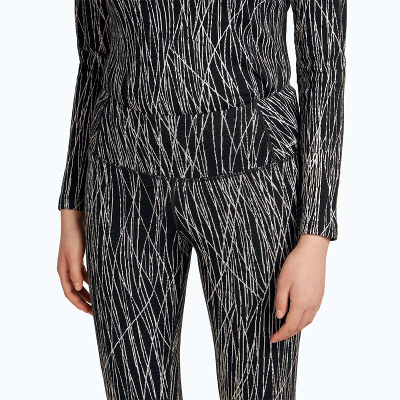 Colanți termoactivi pentru femei Icebreaker Merino 260 Tech Vertex High Rise Delta Lines AOP black/snow/j 4