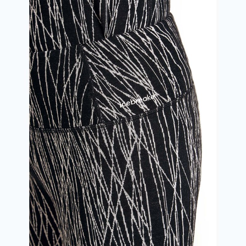 Colanți termoactivi pentru femei Icebreaker Merino 260 Tech Vertex High Rise Delta Lines AOP black/snow/j 5