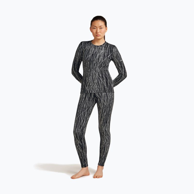 Longsleeve de trekking pentru femei Icebreaker Merino 260 Tech Vertex Crewe Delta Lines AOP black/snow/j 4